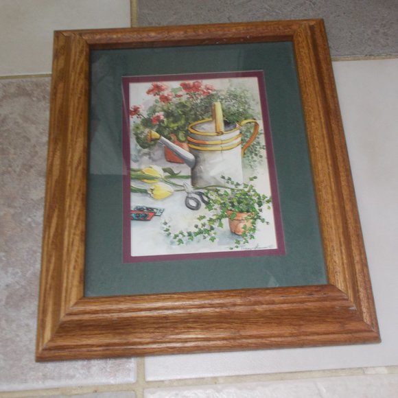Fresh Garden Print by Peggy Abrams, signed, matted and framed. - Picture 3 of 5